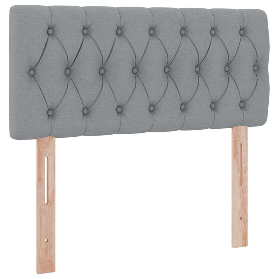 Opbergbed met LED met matras Lichtgrijs 90 x 190 cm Stof