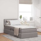 Opbergbed 90x190 cm taupe met LED en matras