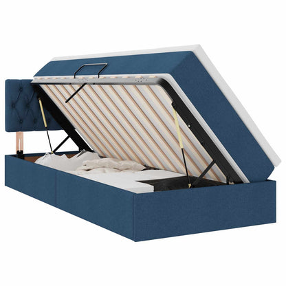 Opbergbed met LED met matras met LED Blauw 90 x 190 cm Stof