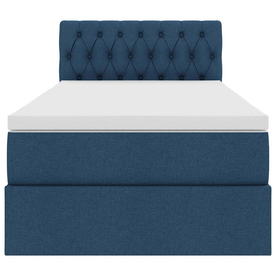 Opbergbed met LED met matras met LED Blauw 90 x 190 cm Stof