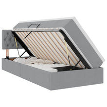 Opbergbed met LED met matras Lichtgrijs 90 x 200 cm Stof