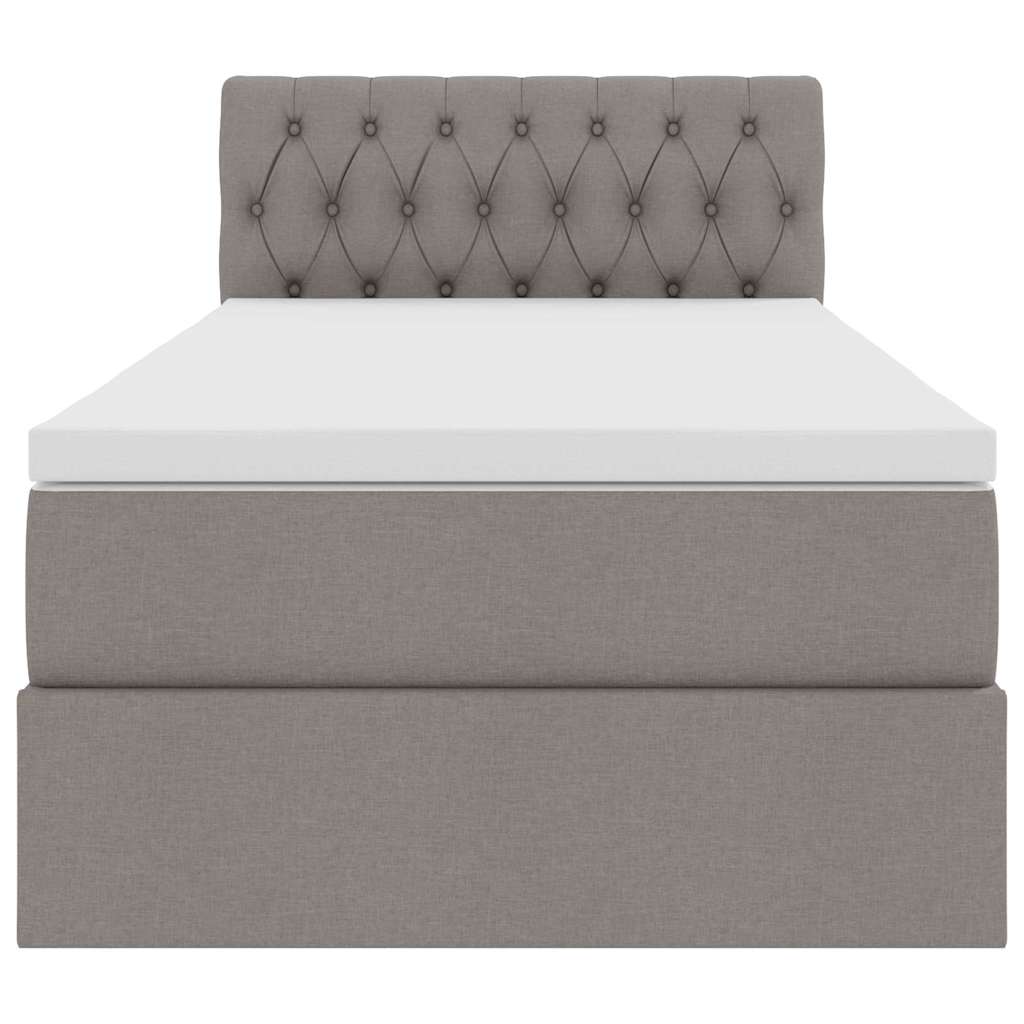 Opbergbed met LED met matras met LED Taupe 90 x 200 cm Stof