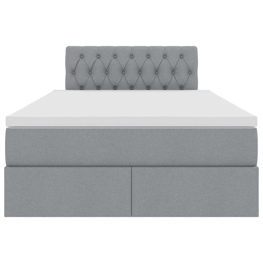 Opbergbed met LED met matras Lichtgrijs 120 x 190 cm Polyester