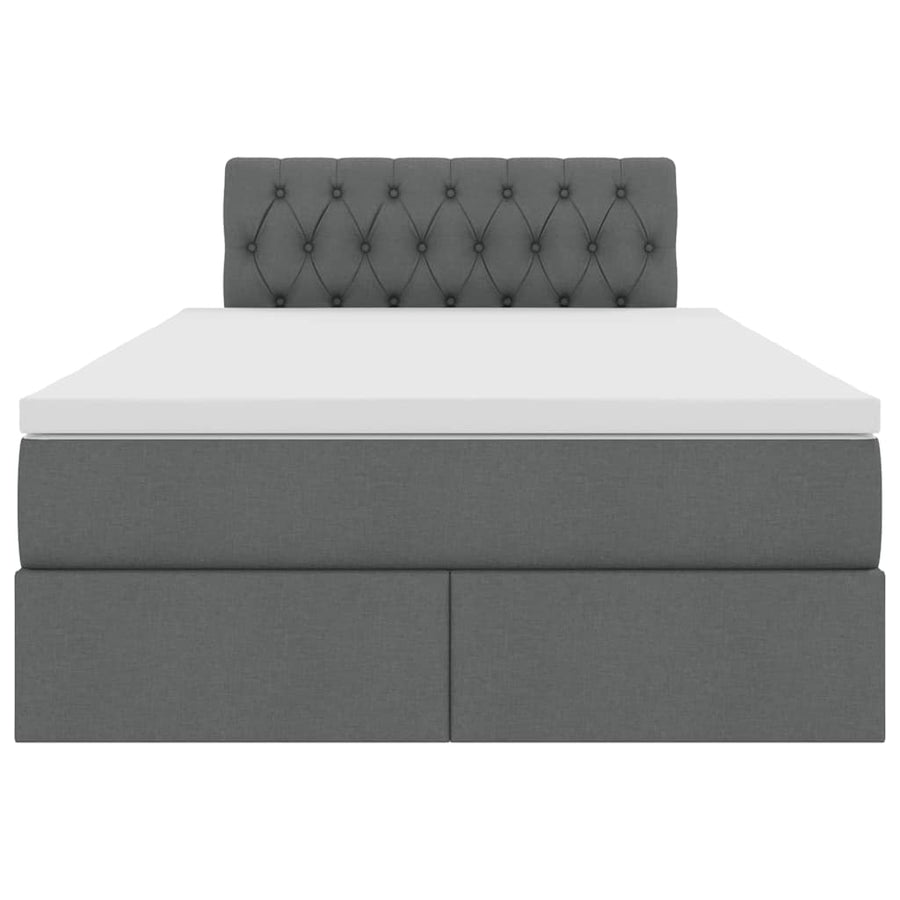 Opbergbed met LED met matras Donkergrijs 120 x 190 cm Polyester