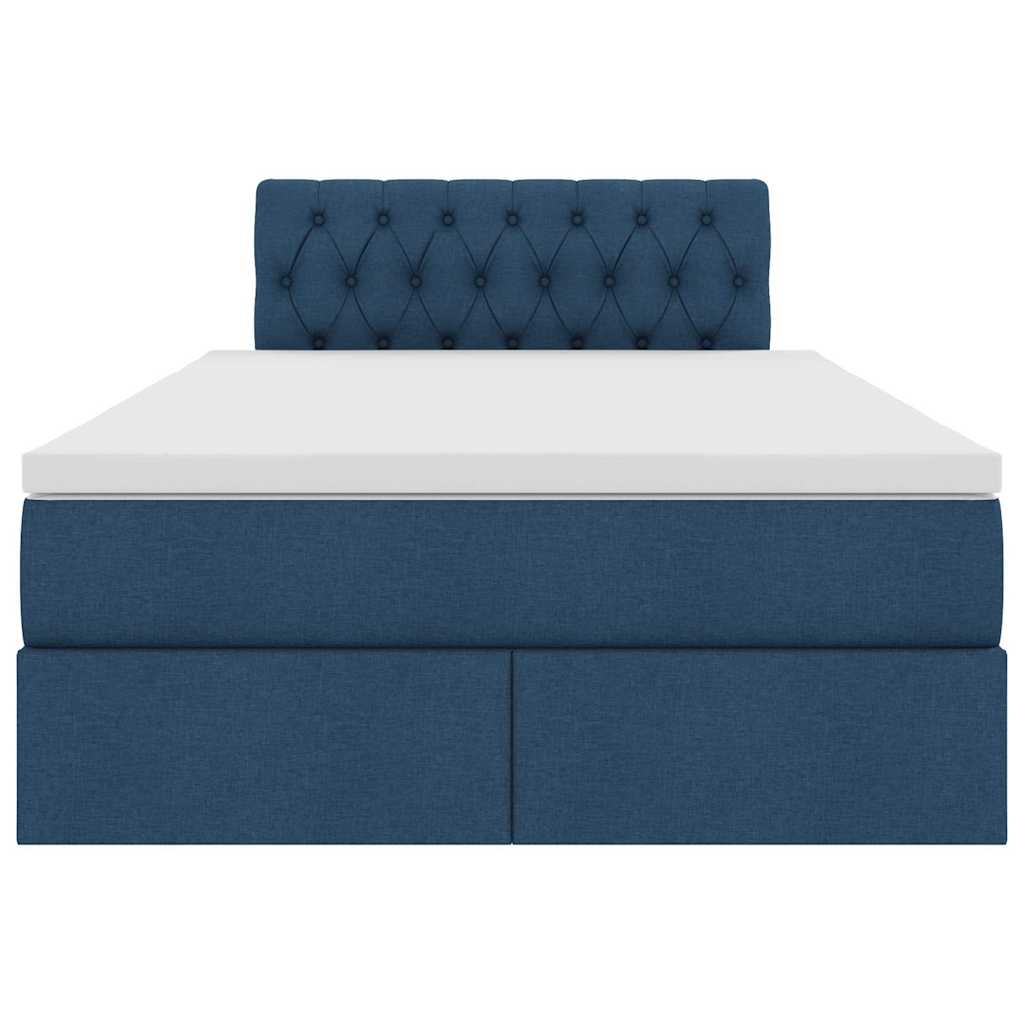 Opbergbed met LED met matras met LED Blauw 120 x 190 cm Stof