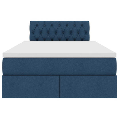 Opbergbed met LED met matras met LED Blauw 120 x 190 cm Stof