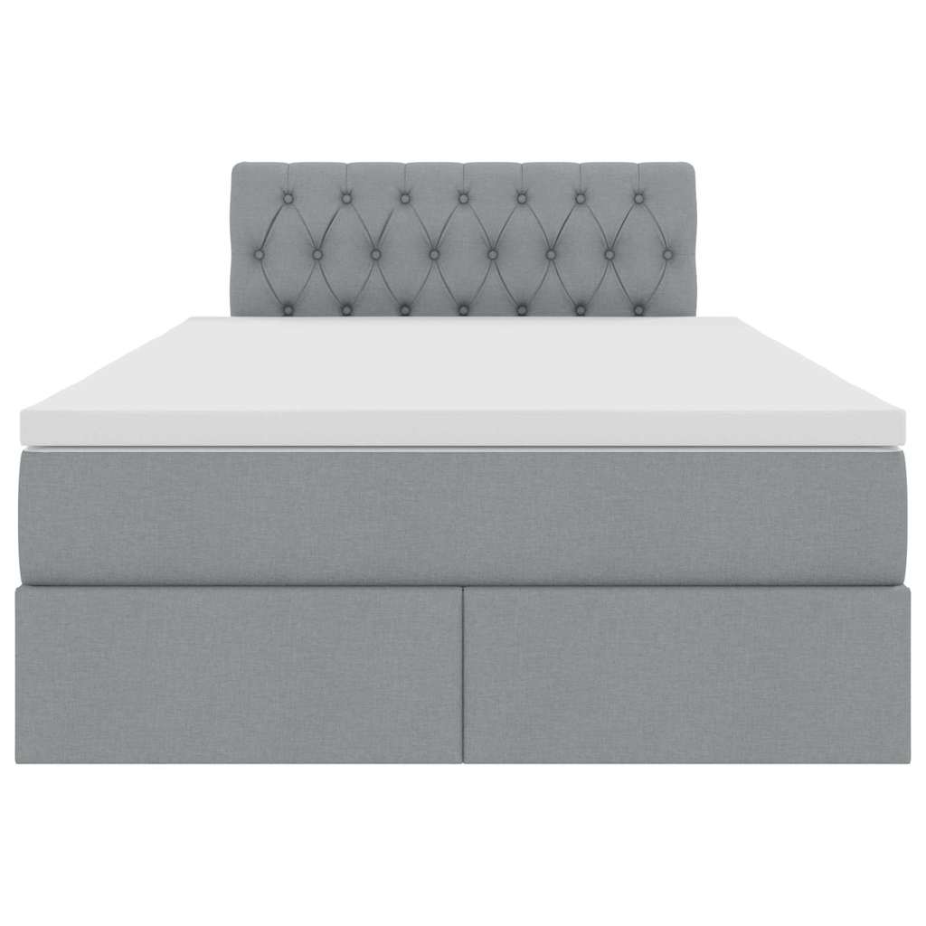 Bed met LED -striplichten Lichtgrijs 120 x 200 cm Stof