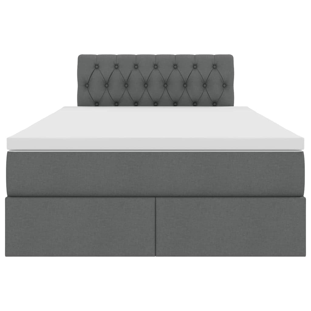 Bed met LED -striplichten Donkergrijs 120 x 200 cm Stof