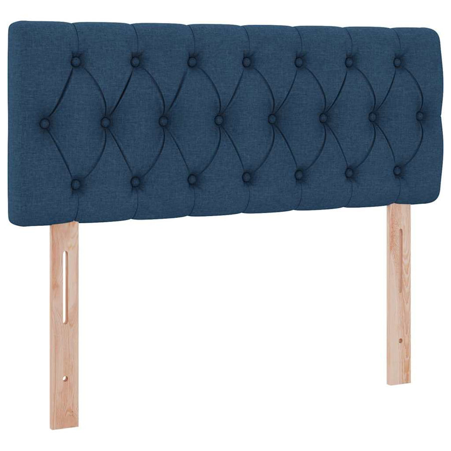 Bed met LED -striplichten met opslag Blauw 120 x 200 cm Stof