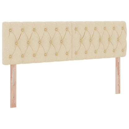 Bed met LED -striplichten met opslag Crème 140 x 190 cm Stof