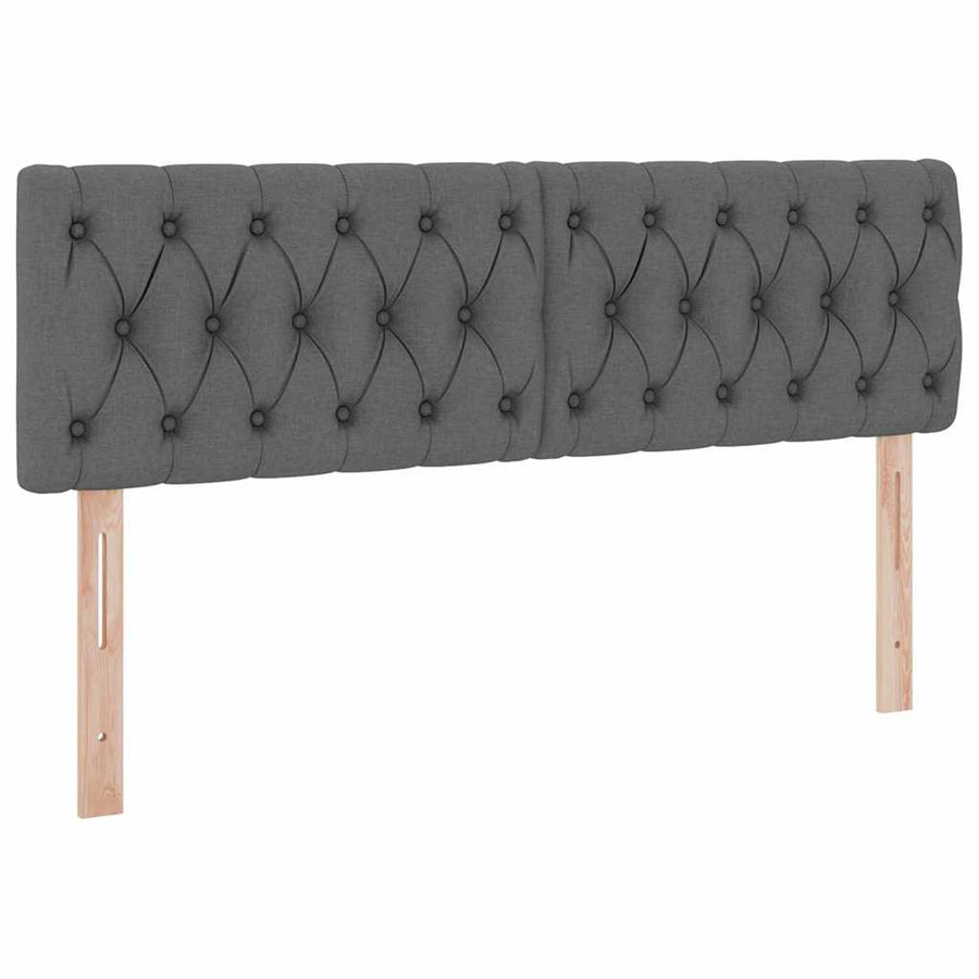 Bed met LED -striplichten Donkergrijs 140 x 200 cm Stof