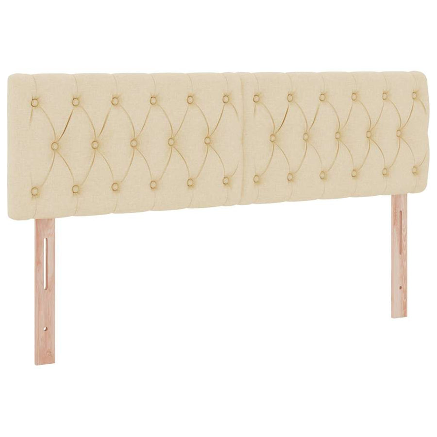Bed met LED -striplichten met opslag Crème 140 x 200 cm Stof