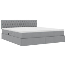 Bed met LED -striplichten Lichtgrijs 160 x 200 cm Stof