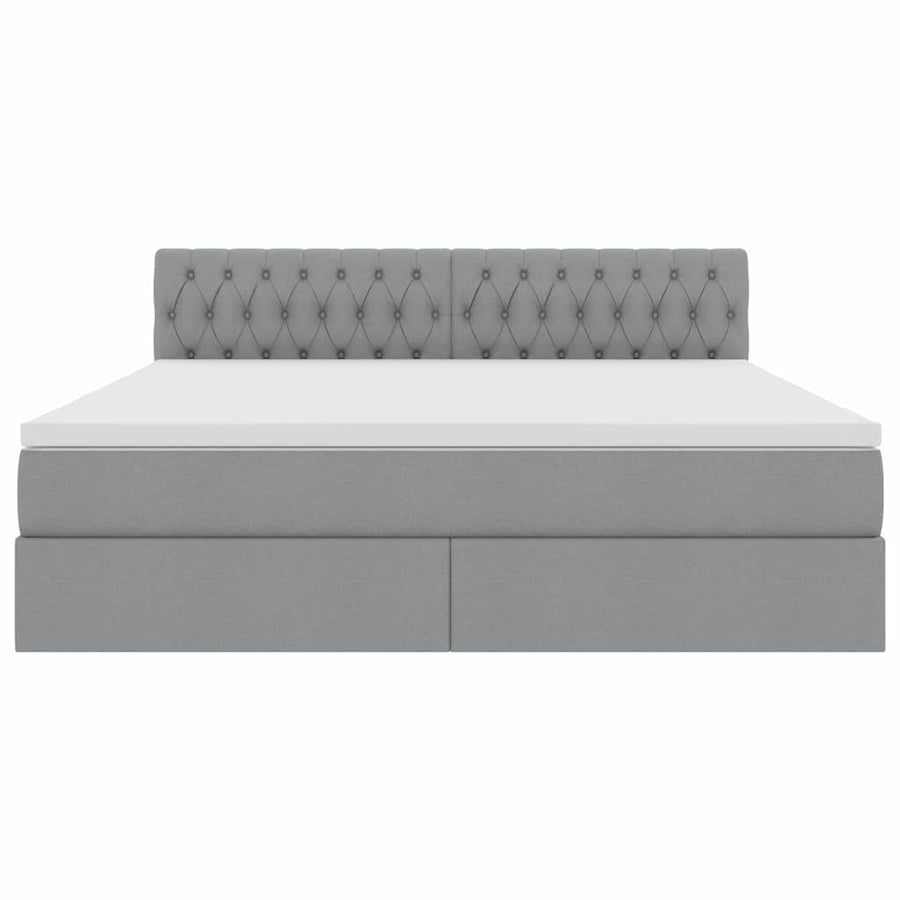 Bed met LED -striplichten Lichtgrijs 180 x 200 cm Stof