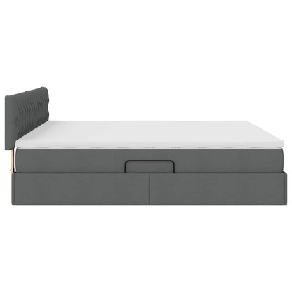 Bed met LED -striplichten Donkergrijs 180 x 200 cm Stof