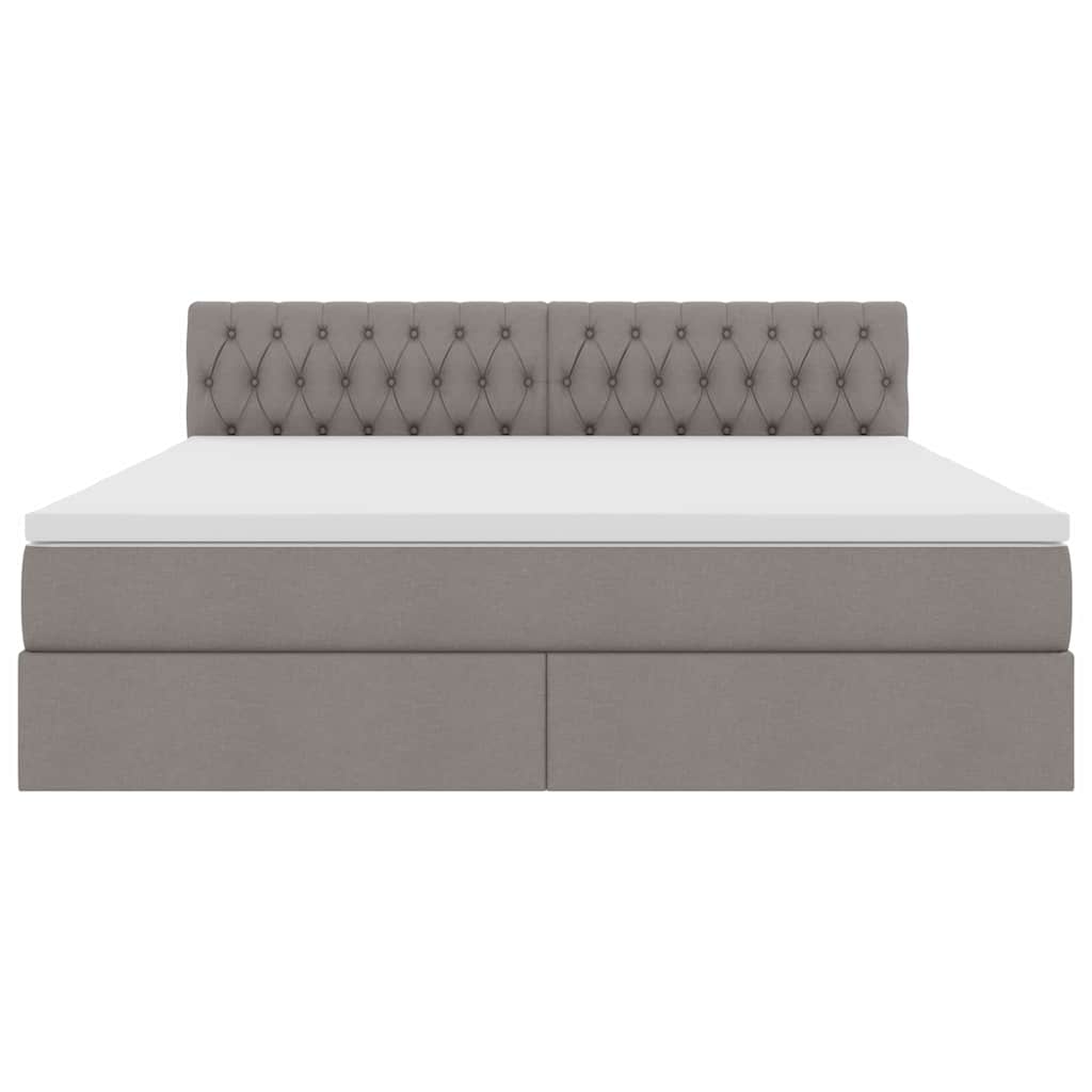 Bed met LED -striplichten met opslag Taupe 180 x 200 cm Stof