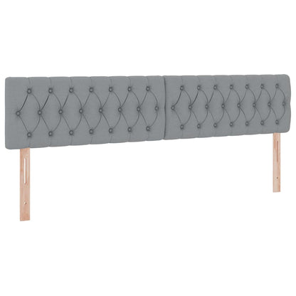 Bed met LED -striplichten Lichtgrijs 200 x 200 cm Stof