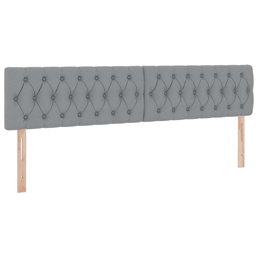 Bed met LED -striplichten Lichtgrijs 200 x 200 cm Stof