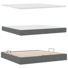 Bed met LED -striplichten Donkergrijs 200 x 200 cm Stof