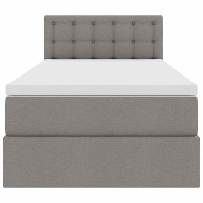 Opbergbed met LED met matras met LED Taupe 90 x 190 cm Stof