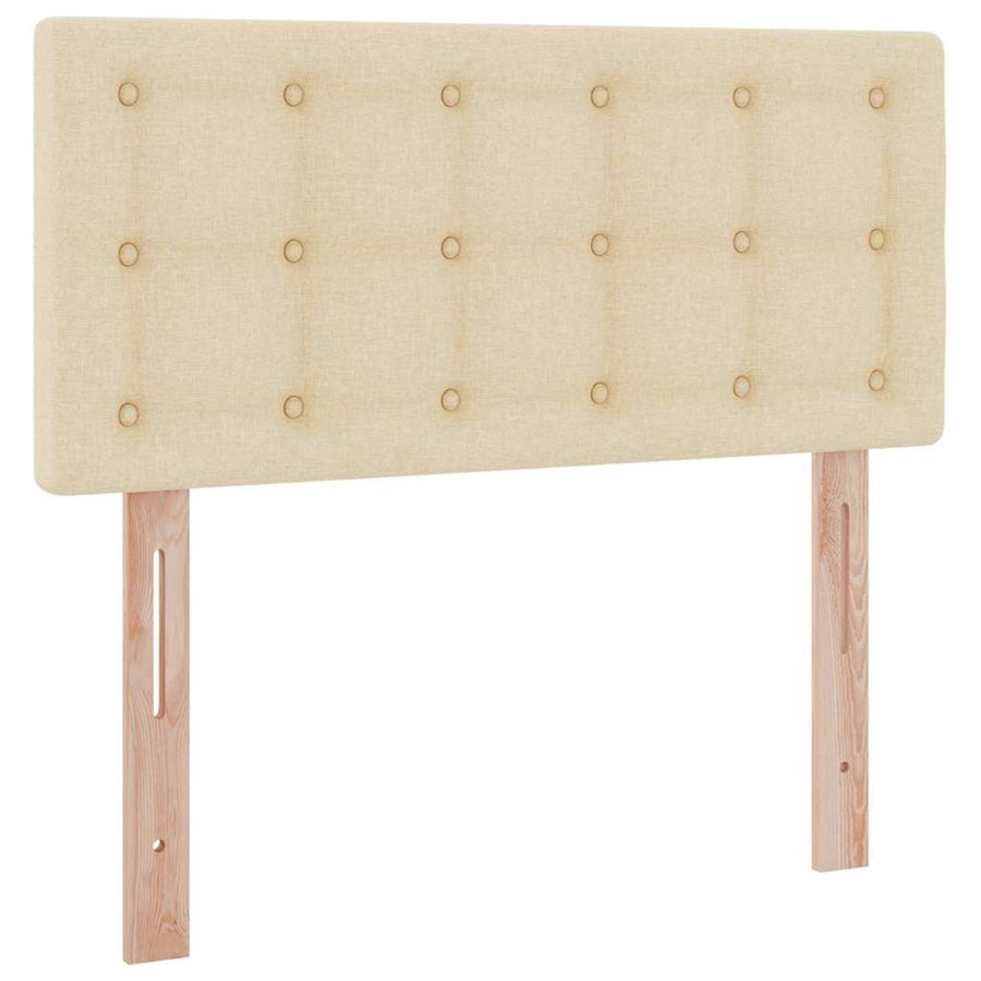 Opbergbed met LED met matras met LED Crème 90 x 190 cm Stof