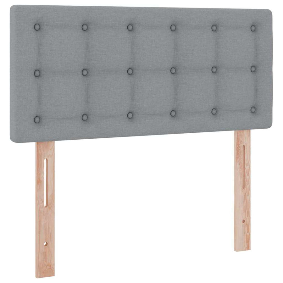 Opbergbed met LED met matras Lichtgrijs 90 x 200 cm Stof