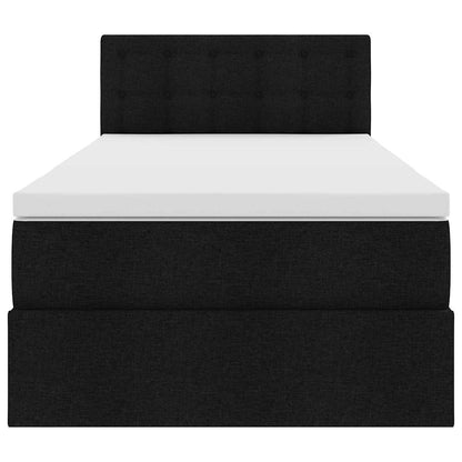 Opbergbed met LED met matras met LED Zwart 90 x 200 cm Stof
