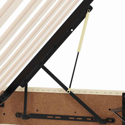 Opbergbed met LED met matras met LED Crème 100 x 200 cm Stof