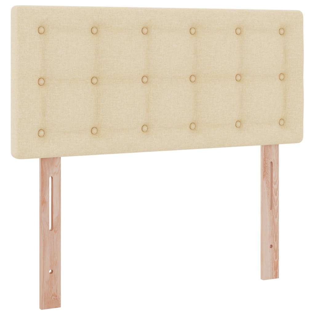 Opbergbed met LED met matras met LED Crème 100 x 200 cm Stof