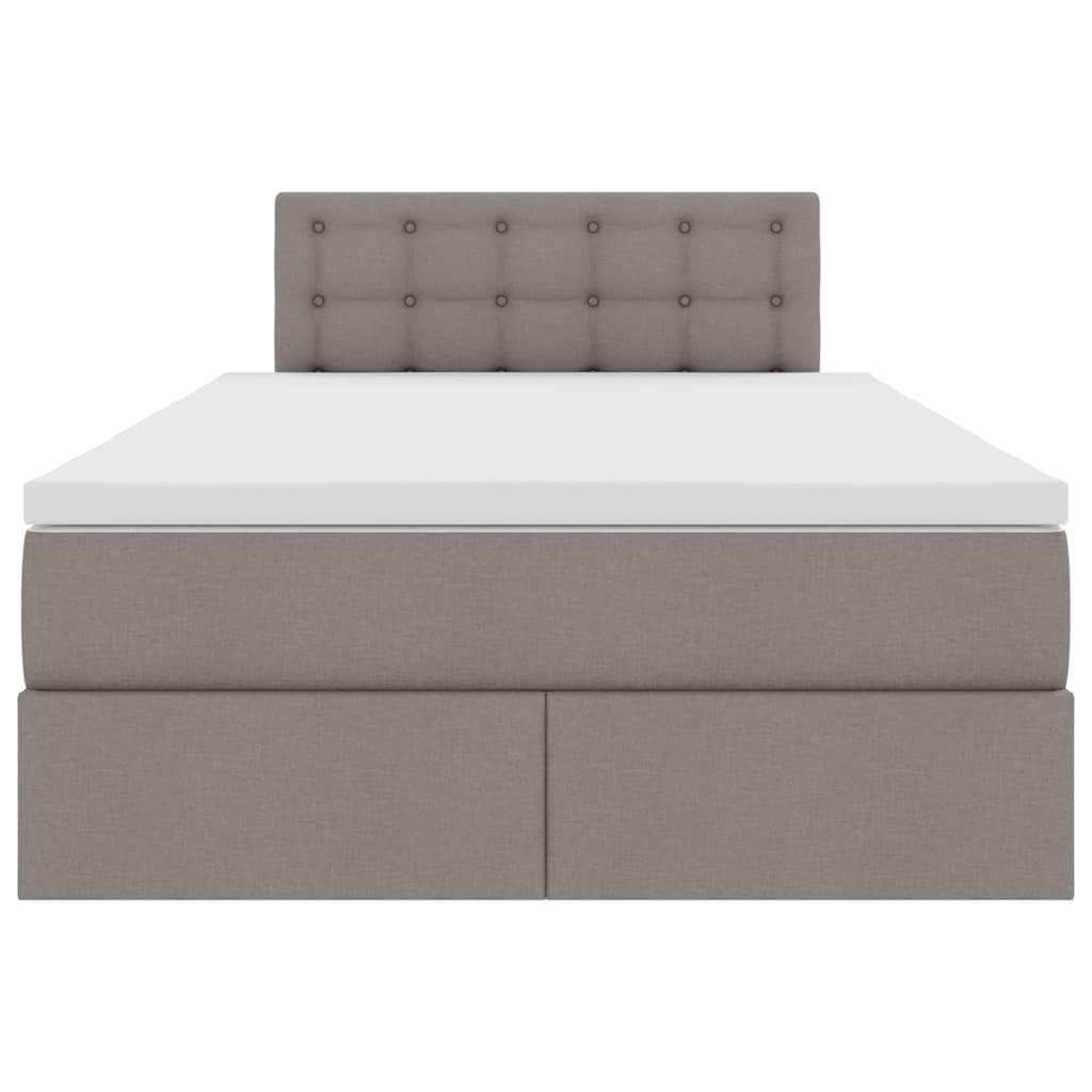 Opbergbed met LED met matras Taupe 120 x 190 cm Polyester