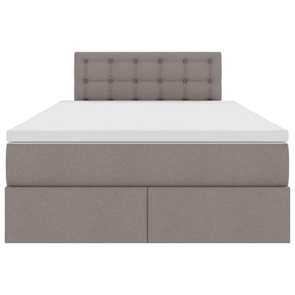 Opbergbed met LED met matras Taupe 120 x 190 cm Polyester