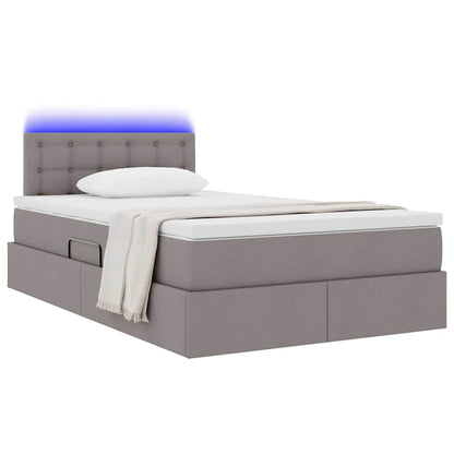 Opbergbed met LED met matras Taupe 120 x 190 cm Polyester