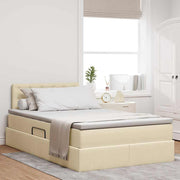 Opbergbed 120x190 cm crème met LED matras