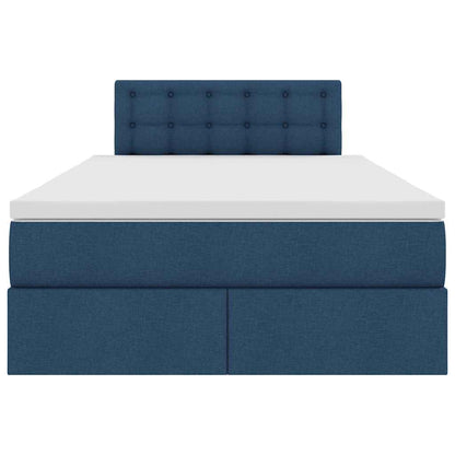 Opbergbed met LED met matras met LED Blauw 120 x 190 cm Stof