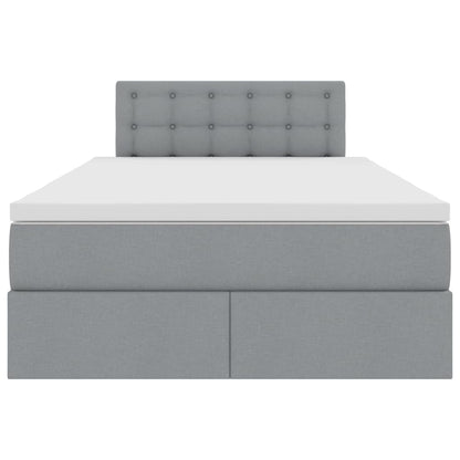 Bed met LED -striplichten Lichtgrijs 120 x 200 cm Stof