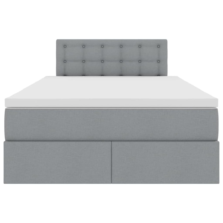 Bed met LED -striplichten Lichtgrijs 120 x 200 cm Stof