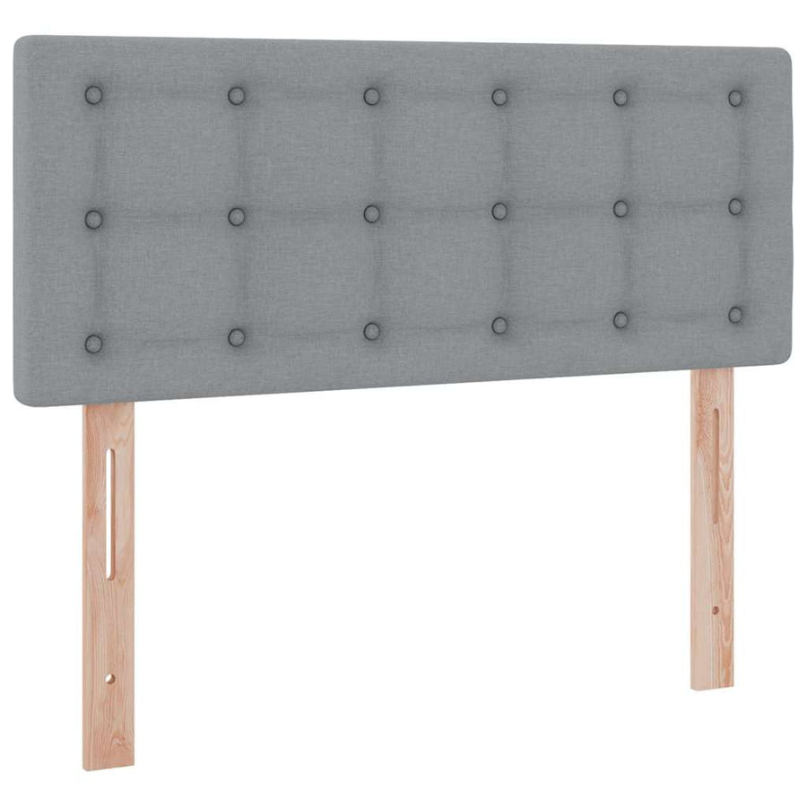 Bed met LED -striplichten Lichtgrijs 120 x 200 cm Stof