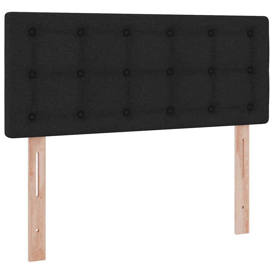 Bed met LED -striplichten met opslag Zwart 120 x 200 cm Stof