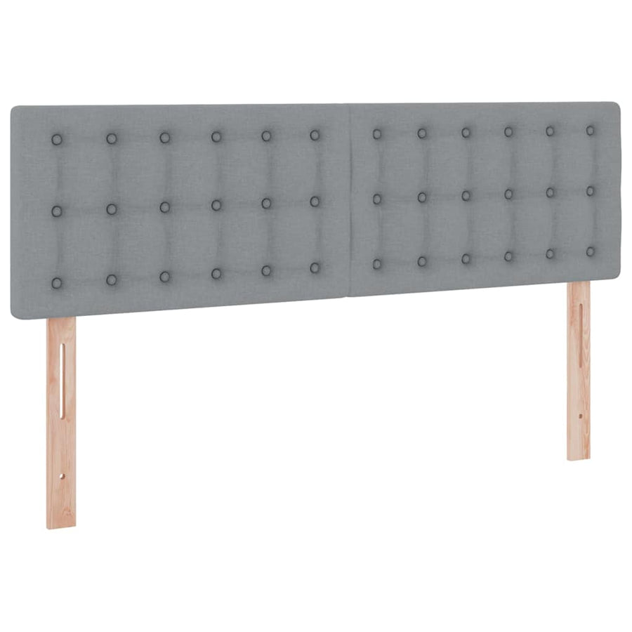 Bed met LED -striplichten Lichtgrijs 140 x 200 cm Stof