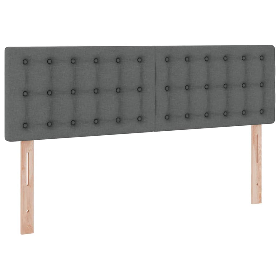 Bed met LED -striplichten Donkergrijs 140 x 200 cm Stof