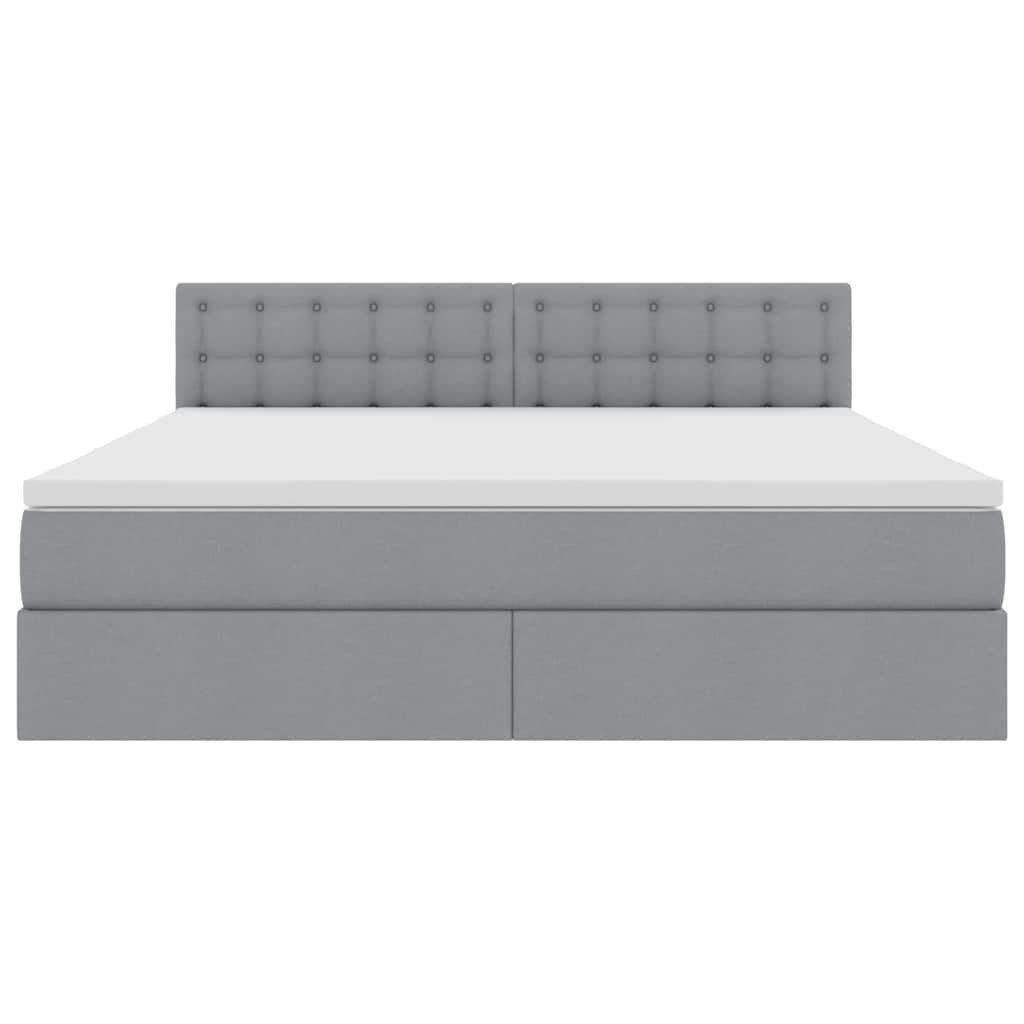 Bed met LED -striplichten Lichtgrijs 160 x 200 cm Stof