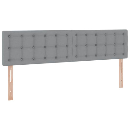 Bed met LED -striplichten Lichtgrijs 160 x 200 cm Stof