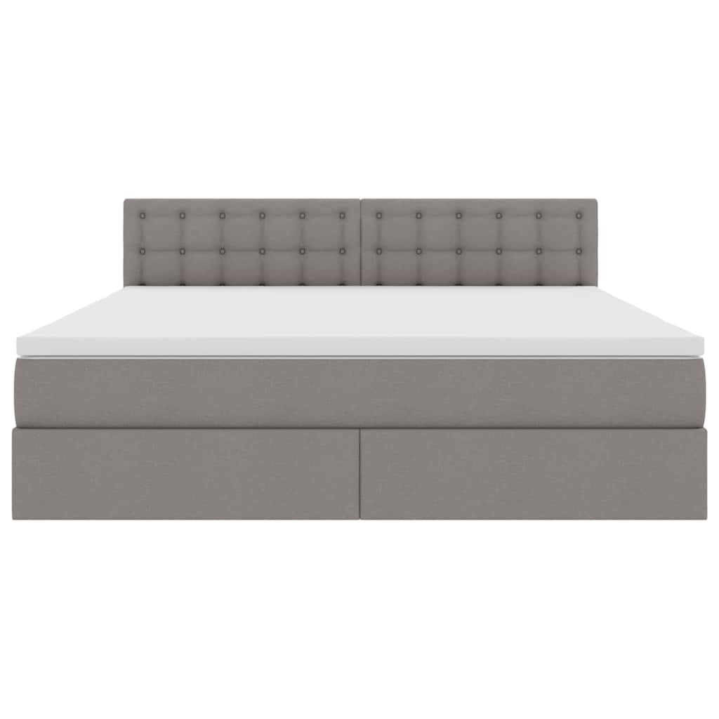 Bed met LED -striplichten met opslag Taupe 160 x 200 cm Stof