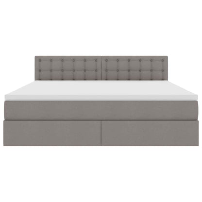 Bed met LED -striplichten met opslag Taupe 160 x 200 cm Stof