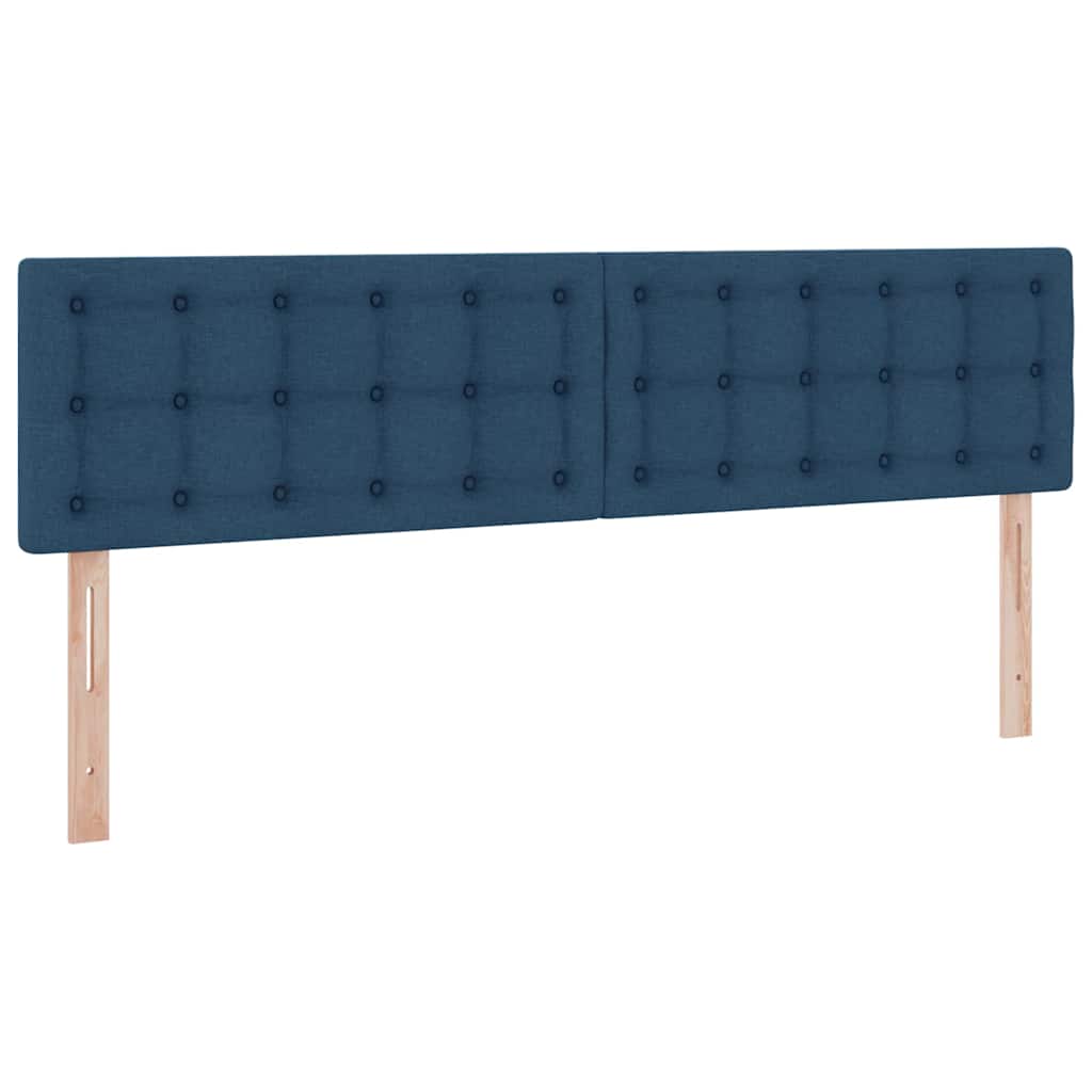 Bed met LED -striplichten met opslag Blauw 160 x 200 cm Stof