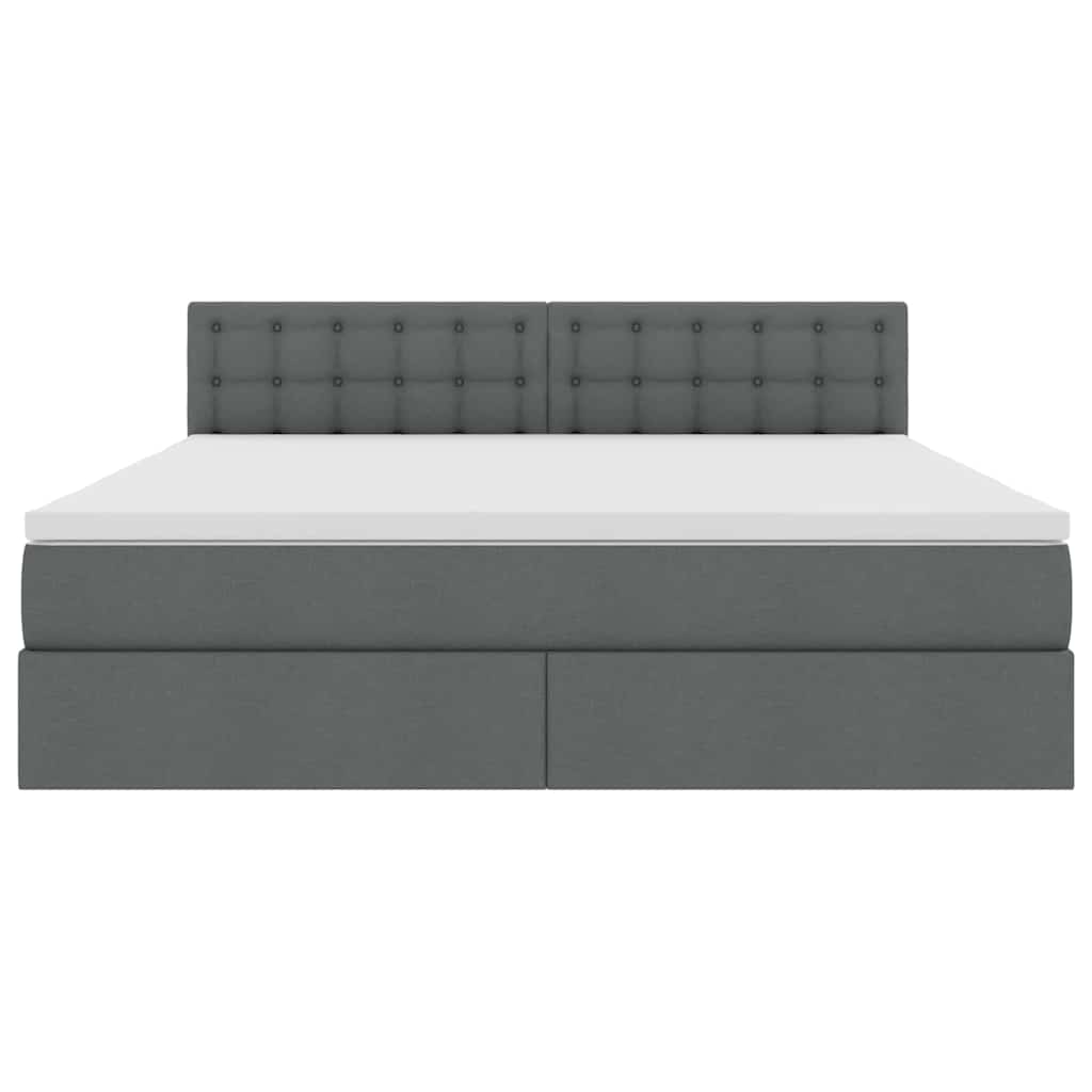 Bed met LED -striplichten Donkergrijs 180 x 200 cm Stof