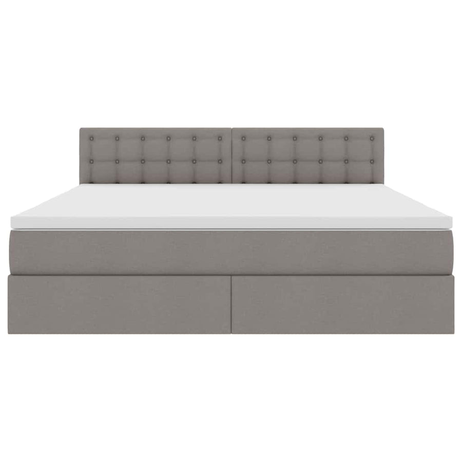 Bed met LED -striplichten met opslag Taupe 180 x 200 cm Stof