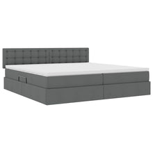 Bed met LED -striplichten Donkergrijs 200 x 200 cm Stof