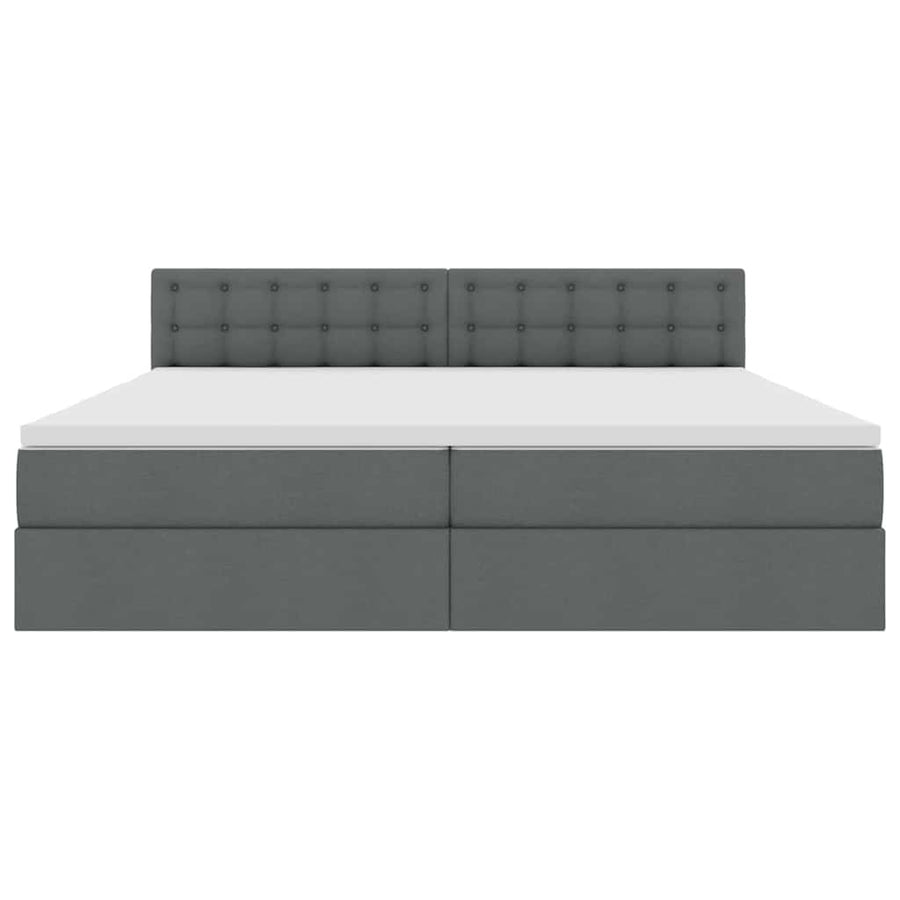 Bed met LED -striplichten Donkergrijs 200 x 200 cm Stof