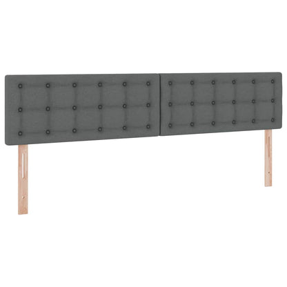 Bed met LED -striplichten Donkergrijs 200 x 200 cm Stof